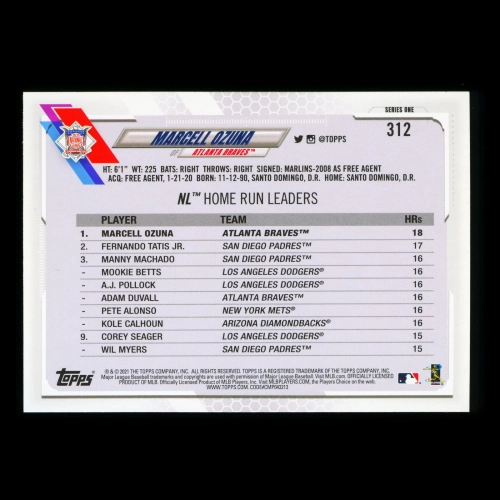 Marcell Ozuna 2021 Topps League Leaders Braves