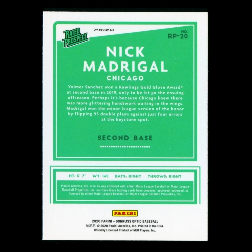 Nick Madrigal RP 2020 Optic Rated Prospect White Sox