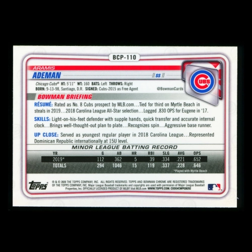 Aramis Ademan 2020 Bowman Chrome Prospect Cubs