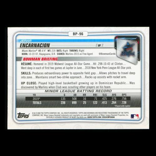 Jerar Encarnacion 2020 Bowman 1st Bowman Prospect Marlins