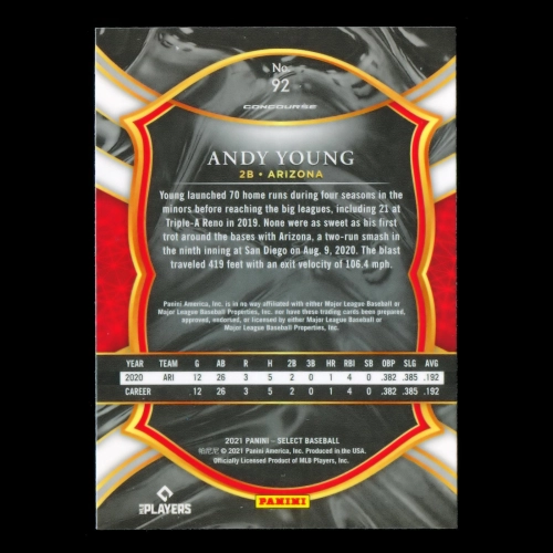 Andy Young RC 2021 Select Rookie Diamondbacks