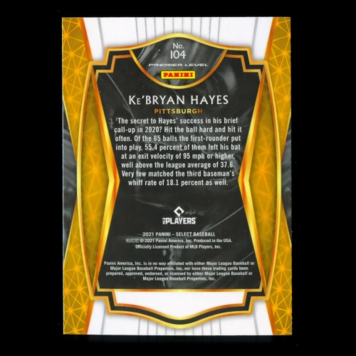 Ke'Bryan Hayes RC 2021 Select Rookie Premier Level Pirates