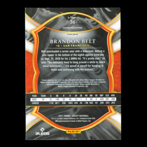 Brandon Belt 2021 Select Tri-Color Giants