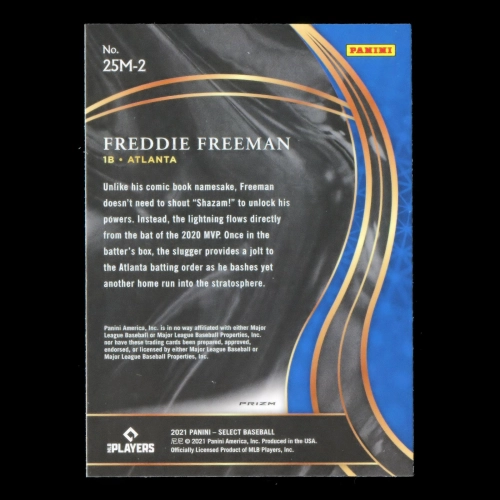 Freddie Freeman 2021 Select 25 Man Holo Braves
