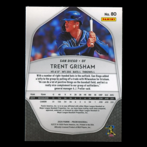 Trent Grisham RC 2020 Prizm Rookie Padres