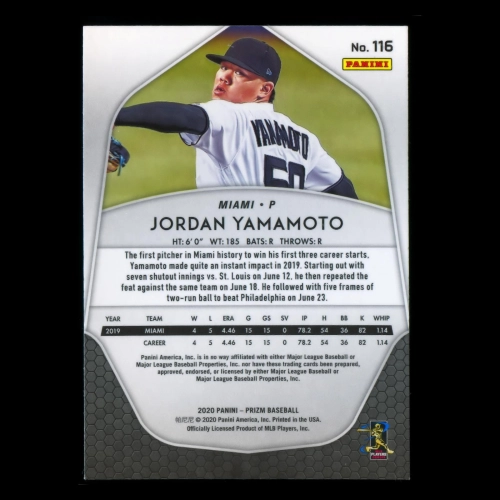 Jordan Yamamoto RC 2020 Prizm Rookie Marlins