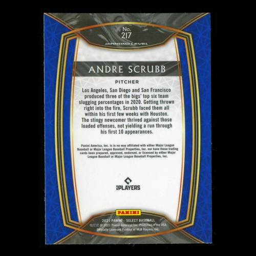 Andre Scrubb RC 2021 Select Diamond Level Rookie Astros