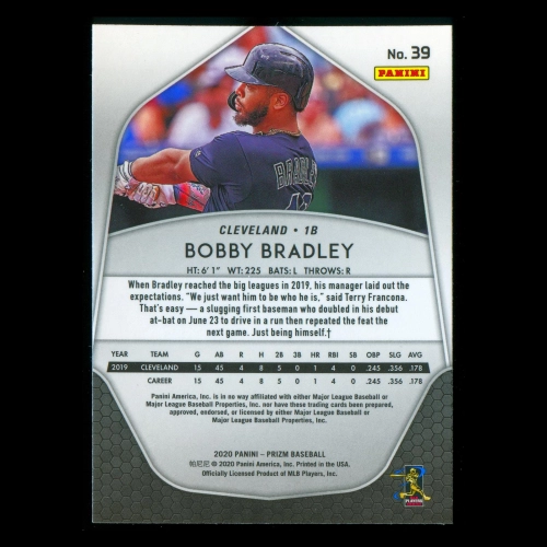 Bobby Bradley RC 2020 Prizm Rookie Indians