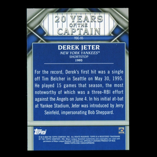 Derek Jeter 2020 Topps 20 Years of the Captain #95 Yankees