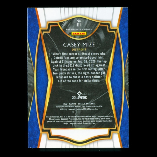 Casey Mize RC 2021 Select Rookie Tigers