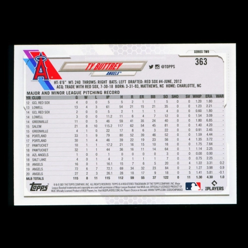 Ty Buttrey Topps 2021 Rainbow Foil Angels