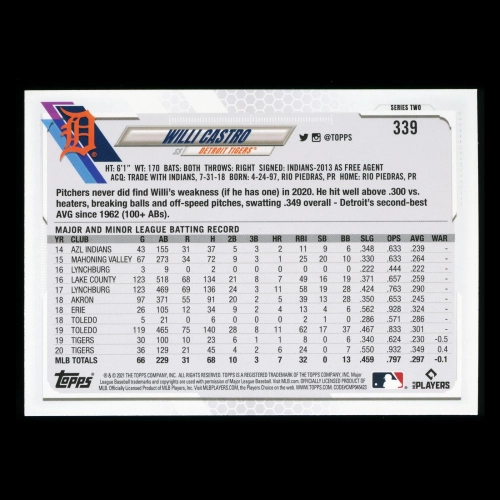 Willi Castro Topps 2021 All-Star Rookie Tigers