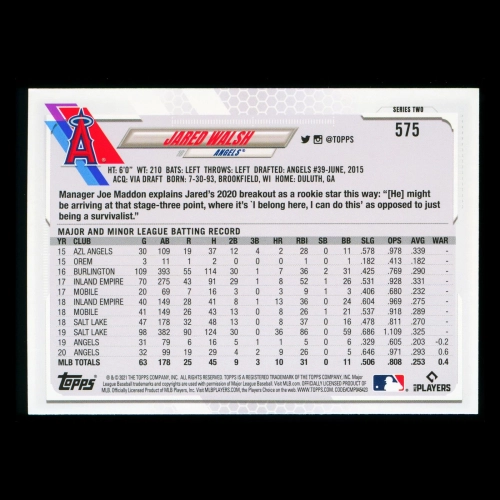 Jared Walsh Topps 2021 All-Star Rookie Angels