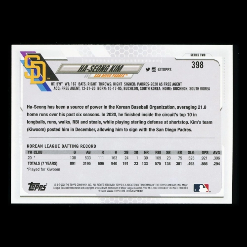 Ha-Seong Kim RC Topps 2021 Rookie Padres