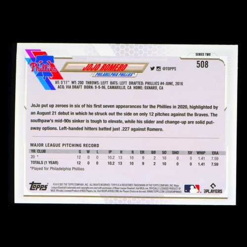Jojo Romero RC Topps 2021 Rookie Phillies