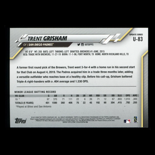Trent Grisham RC 2020 Topps Rookie Padres
