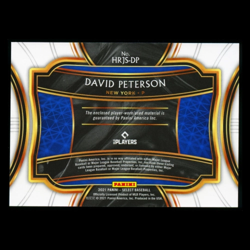 David Peterson RC 2021 Select Rookie Jumbo Swatch Mets