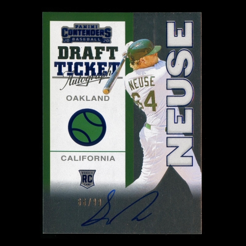 Sheldon Neuse RC 2020 Contenders Draft Ticket Blue Rookie Auto Athletics 66/99