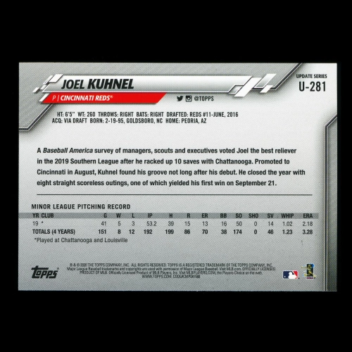Joel Kuhnel RC 2020 Topps Rookie Reds