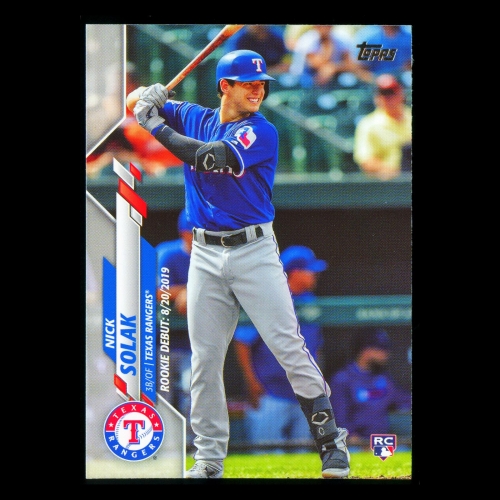 Nick Solak RC 2020 Topps Rookie Rangers
