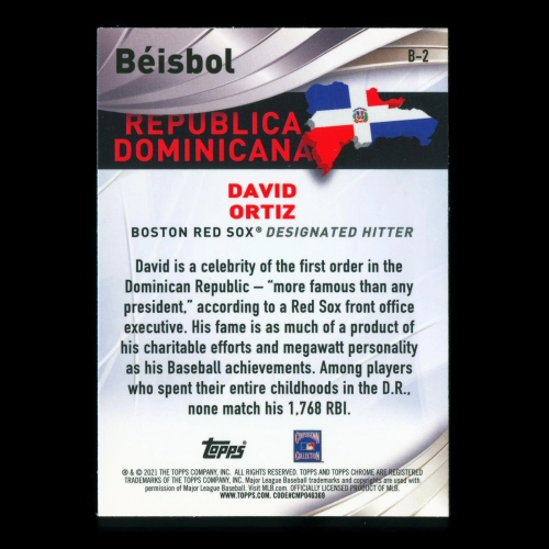 David Ortiz 2021 Topps Chrome Beisbo Republica Domnicana Red Sox
