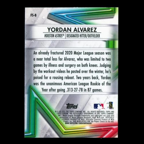 Yordan Alvarez 2021 Topps Chrome Future Stars Astros