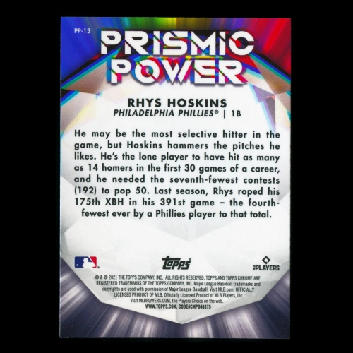 Rhys Hoskins 2021 Topps Chrome Prismic Power Phillies