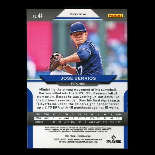 Jose Berrios 2021 Prizm Blue Twins