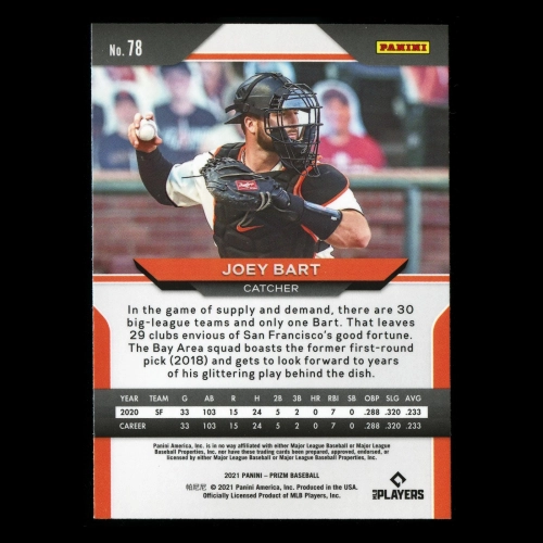 Joey Bart RC 2021 Prizm Rookie Giants