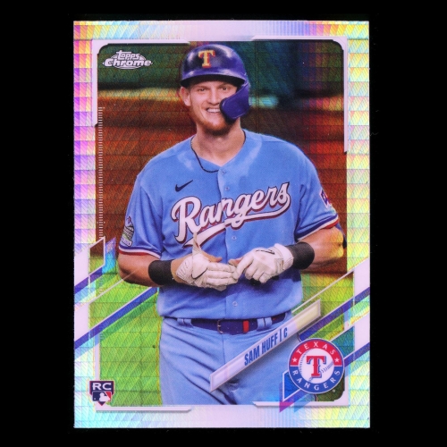 Sam Huff RC 2021 Topps Chrome Prism Refractor Rookie Rangers