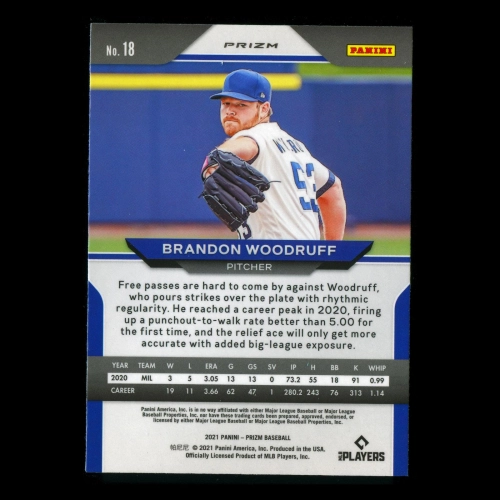 Brandon Woodruff 2021 Prizm Blue Brewers