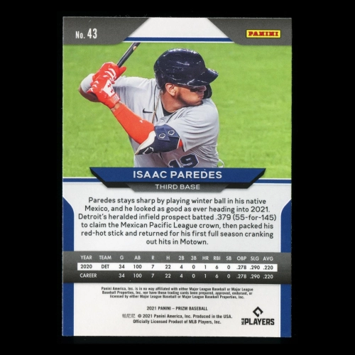 Isaac Paredes RC 2021 Prizm Rookie Tigers