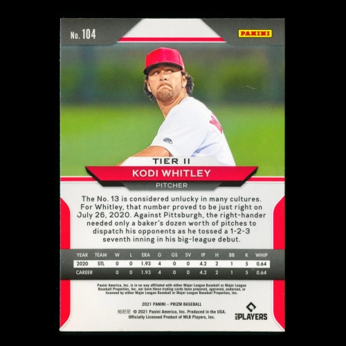 Kodi Whitley RC 2021 Prizm Rookie Cardinals