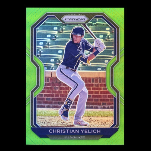 Christian Yelich 2021 Prizm Lime Green Brewers 124/125