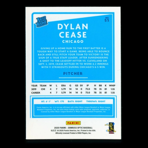 Dylan Cease RR 2020 Optic Rated Rookie White Sox