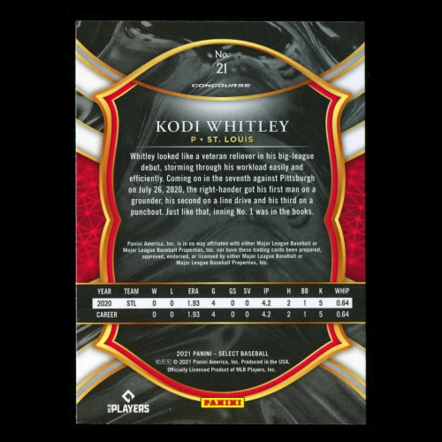 Kodi Whitley RC 2021 Select Rookie Cardinals