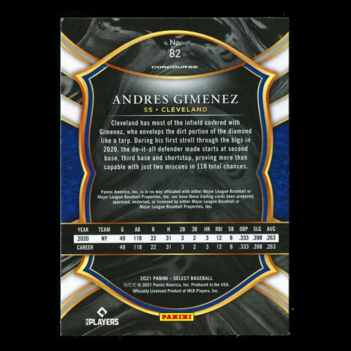 Andres Gimenez RC 2021 Select Rookie Indians