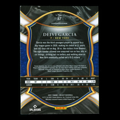 Deivi Garcia RC 2021 Select Rookie Yankees