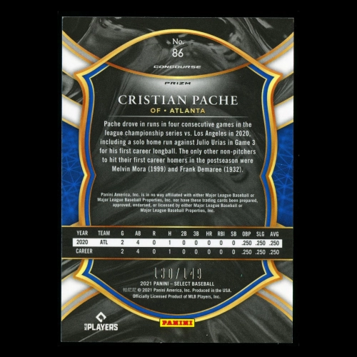 Cristian Pache RC 2021 Select Rookie Blue Braves 130/149