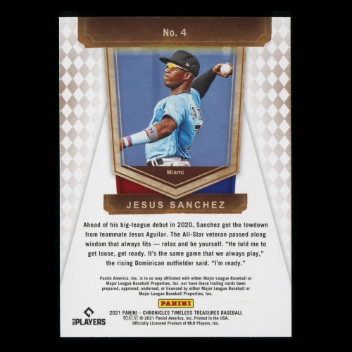 Jesus Sanchez RC 2021 Timeless Treasures Rookie Marlins