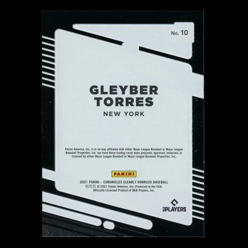 Gleyber Torres 2021 Clearly Donruss Red Yankees 008/100