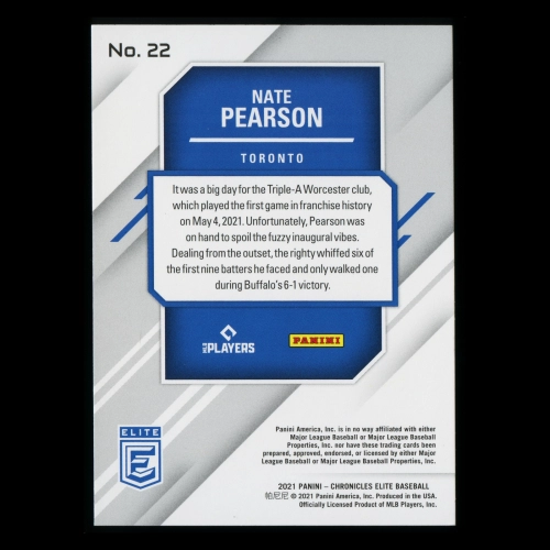 Nate Pearson RC 2021 Elite Rookie Blue Jays