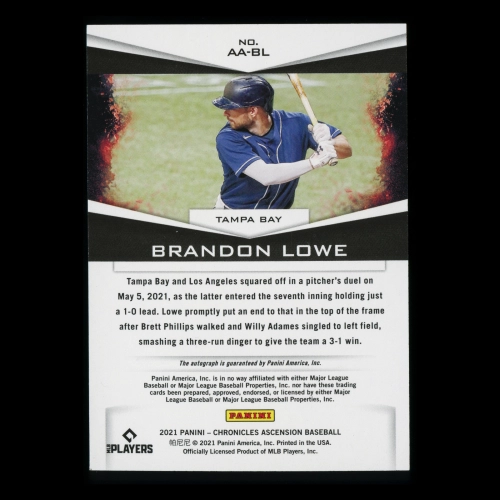 Brandon Lowe 2021 Ascension Autographs Rays 42/50