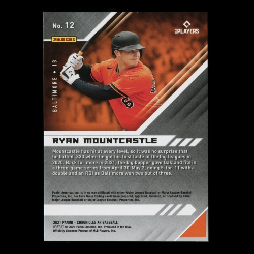 Ryan Mountcastle RC 2021 XR Rookie Orioles
