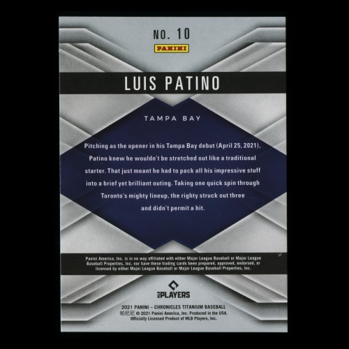 Luis Patino RC 2021 Titanium Rookie Rays