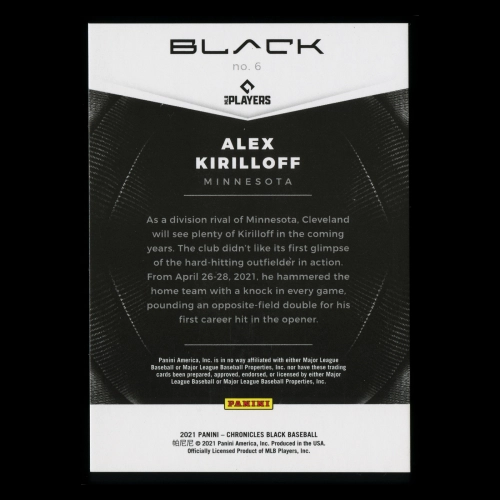 Alex Kirilloff RC 2021 Black Rookie Twins