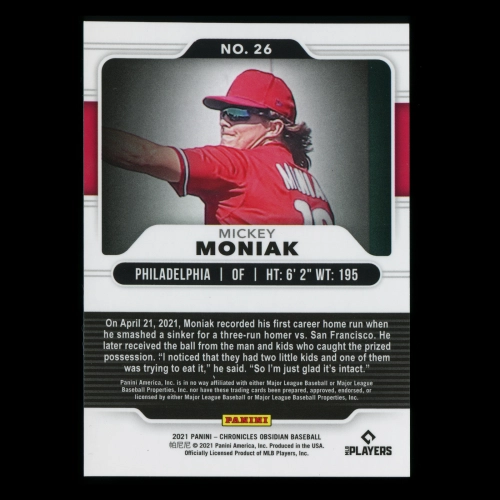 Mickey Moniak RC 2021 Obsidian Rookie Phillies