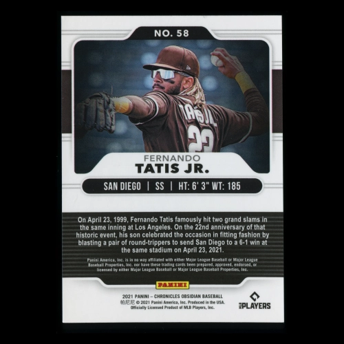 Fernando Tatis Jr. 2021 Obsidian Padres