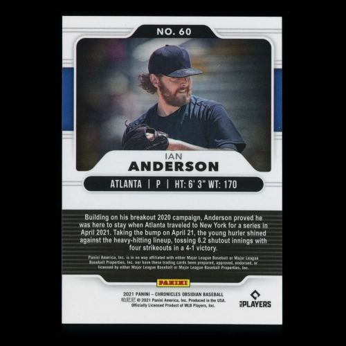 Ian Anderson RC 2021 Obsidian Rookie Braves