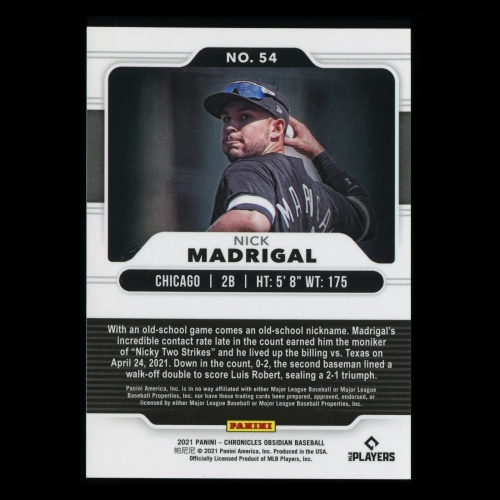 Nick Madrigal RC 2021 Obsidian Rookie White Sox